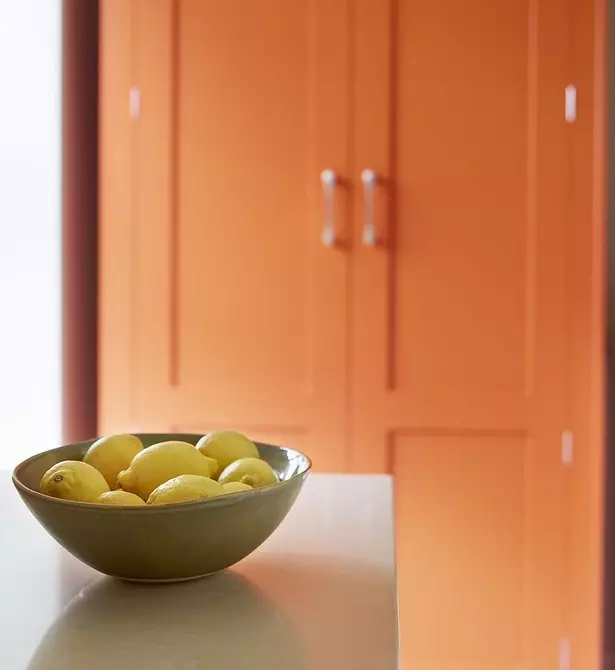 インテリアのオレンジ色のキッチン：私たちは長所、短所、そして成功した色の組み合わせを分解する 8372_123