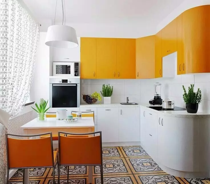 Kuzhinë portokalli në brendësi: Ne çmontojmë pro, kundër dhe kombinime të suksesshme të ngjyrave 8372_134