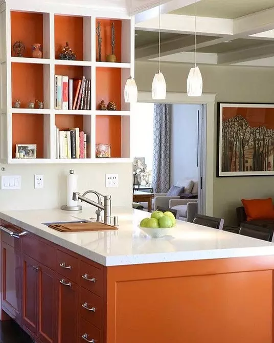 内部的橙色厨房：我们拆卸优点，缺点和成功的颜色组合 8372_30