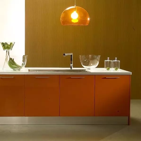 インテリアのオレンジ色のキッチン：私たちは長所、短所、そして成功した色の組み合わせを分解する 8372_46