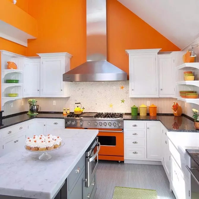 Cozinha alaranjada no interior: Desmontamos os prós, contras e combinações de cor bem-sucedidas 8372_63