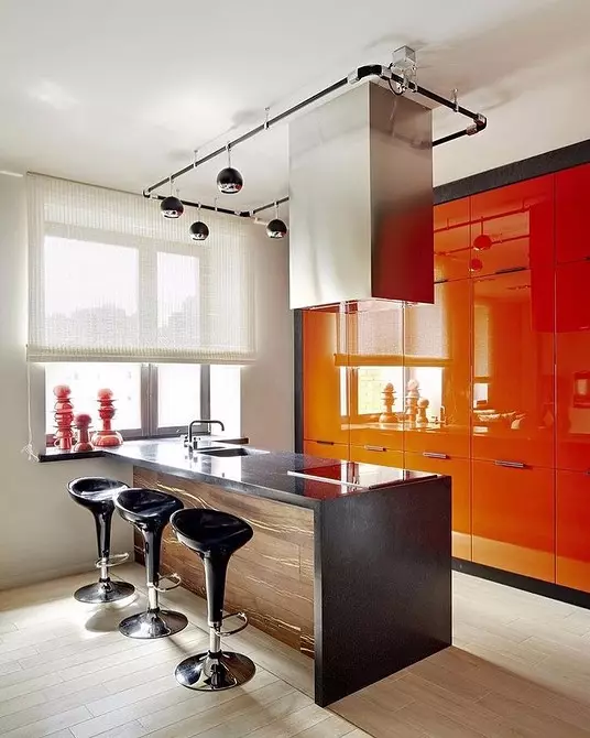 Cozinha alaranjada no interior: Desmontamos os prós, contras e combinações de cor bem-sucedidas 8372_79
