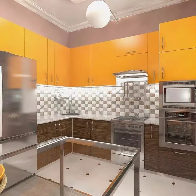 Cociña laranxa no interior: desmontamos os pros, contras e combinacións de cores exitosas 8372_90