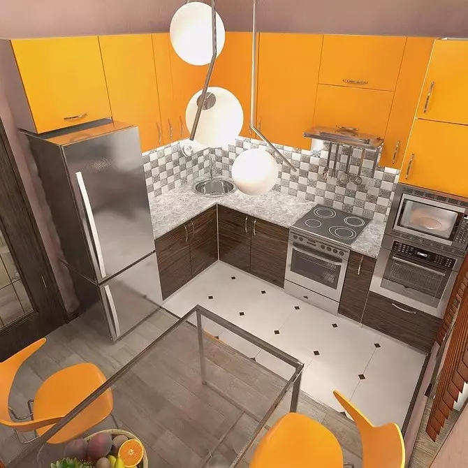Cociña laranxa no interior: desmontamos os pros, contras e combinacións de cores exitosas 8372_91