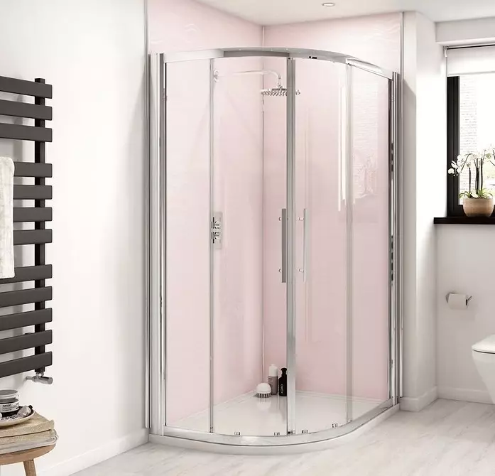 Wat kan geskei word deur die badkamer, behalwe vir teëls: 9 praktiese en pragtige materiale 8386_19