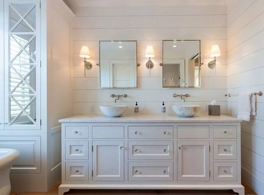 Ką galima atskirti vonios kambarys, išskyrus plyteles: 9 praktinės ir gražios medžiagos 8386_21