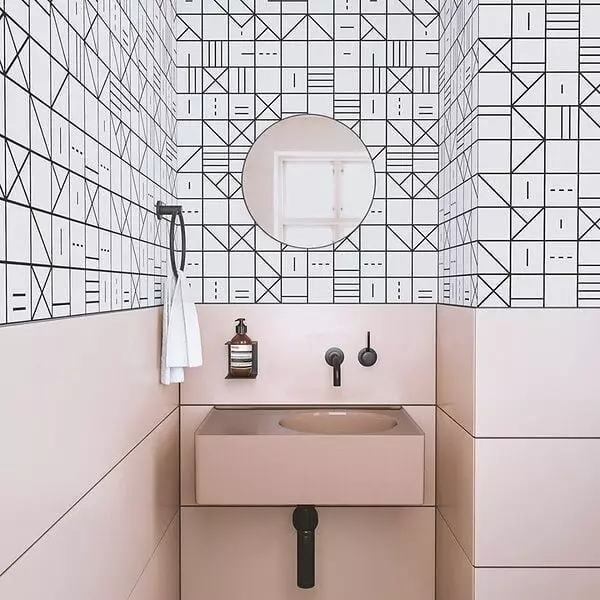 Wat kan worden gescheiden door de badkamer, behalve tegels: 9 praktische en mooie materialen 8386_54