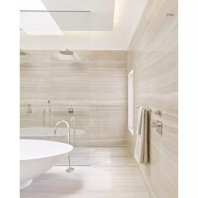 Ką galima atskirti vonios kambarys, išskyrus plyteles: 9 praktinės ir gražios medžiagos 8386_64
