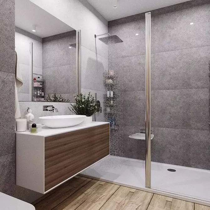 What can be separated by bathroom, except for tiles: 9 practical and beautiful materials 8386_67