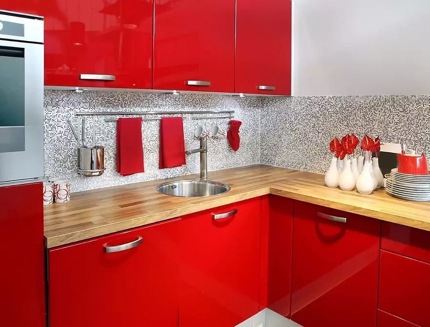 Desain Dapur Merah: 73 Contoh dan Tip Desain Interior 8392_11