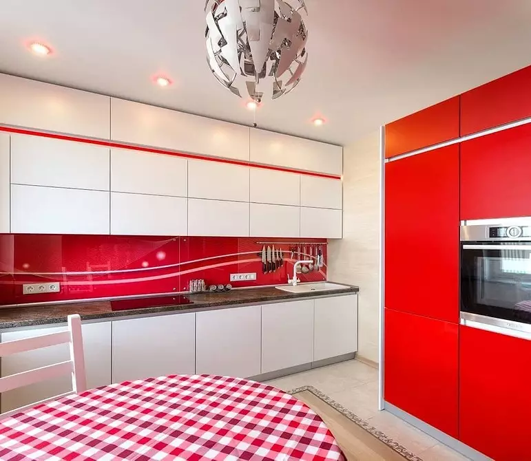 تصميم المطبخ الأحمر: 73 أمثلة ونصائح التصميم الداخلي 8392_111