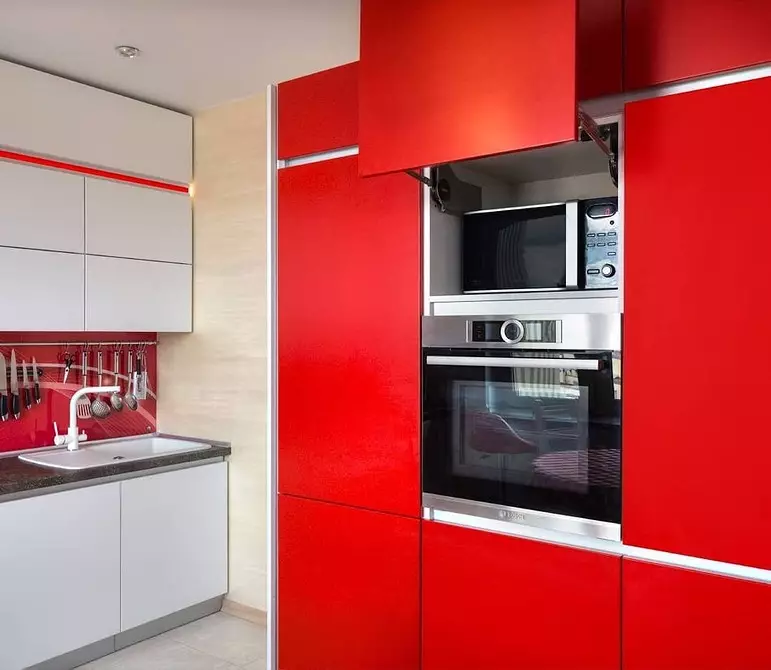 การออกแบบห้องครัวสีแดง: 73 ตัวอย่างและเคล็ดลับการออกแบบตกแต่งภายใน 8392_112