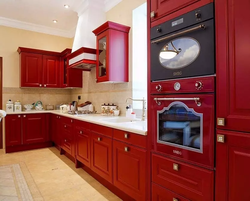 Design de cuisine rouge: 73 exemples et conseils de design d'intérieur 8392_123