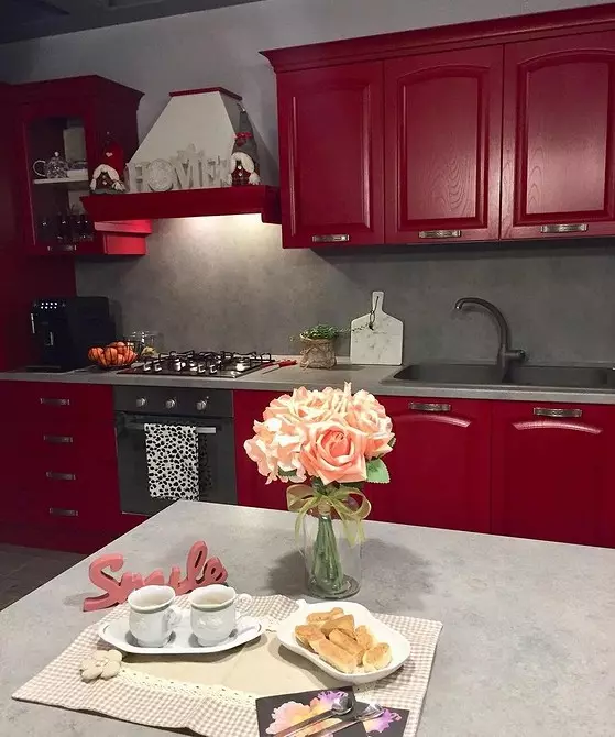Design de cozinha vermelha: 73 exemplos e dicas de design de interiores 8392_124