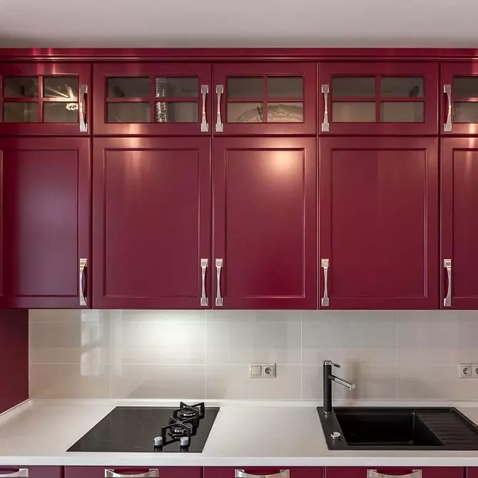 Červená kuchyňský design: 73 příkladů a interiérových tipů 8392_126