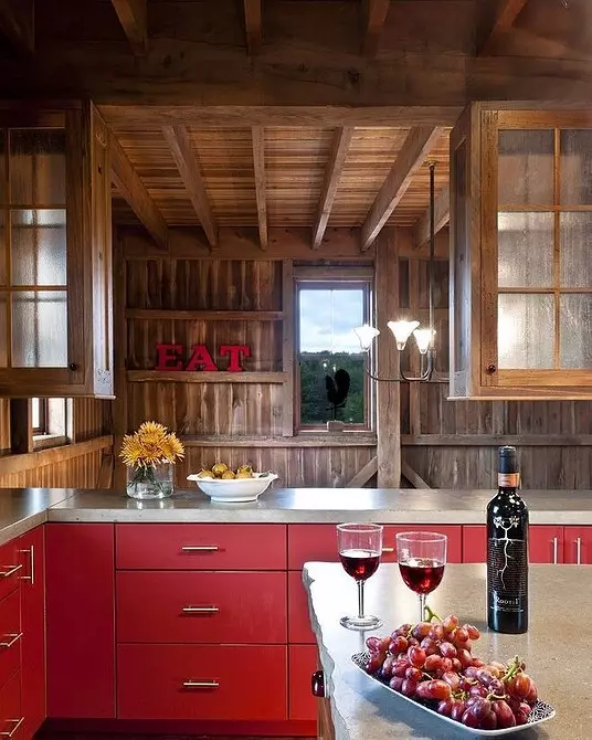 การออกแบบห้องครัวสีแดง: 73 ตัวอย่างและเคล็ดลับการออกแบบตกแต่งภายใน 8392_142