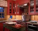 Crveni kuhinja dizajn: 73 Primjeri i dizajn interijera 8392_39