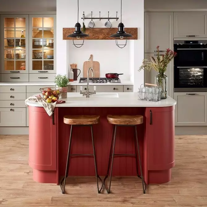 การออกแบบห้องครัวสีแดง: 73 ตัวอย่างและเคล็ดลับการออกแบบตกแต่งภายใน 8392_47