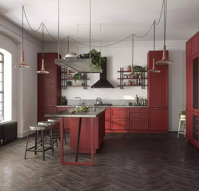 红色厨房设计：73个例子和室内设计提示 8392_57