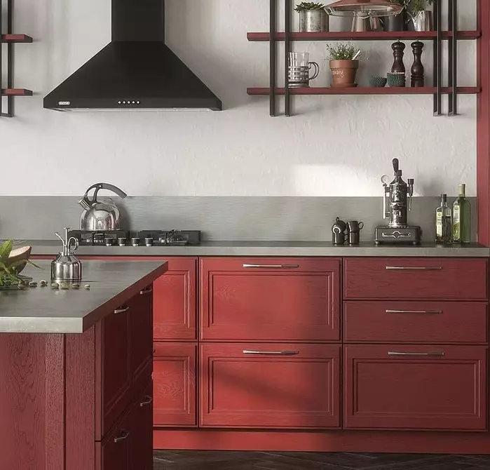 Disseny de cuina vermella: 73 exemples i consells de disseny d'interiors 8392_58