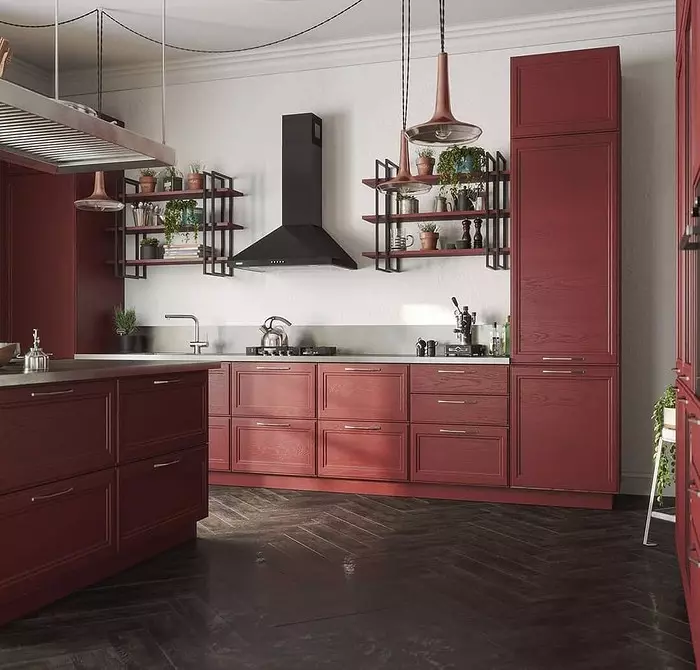 Designul bucătăriei roșii: 73 exemple și sfaturi de design interior 8392_59