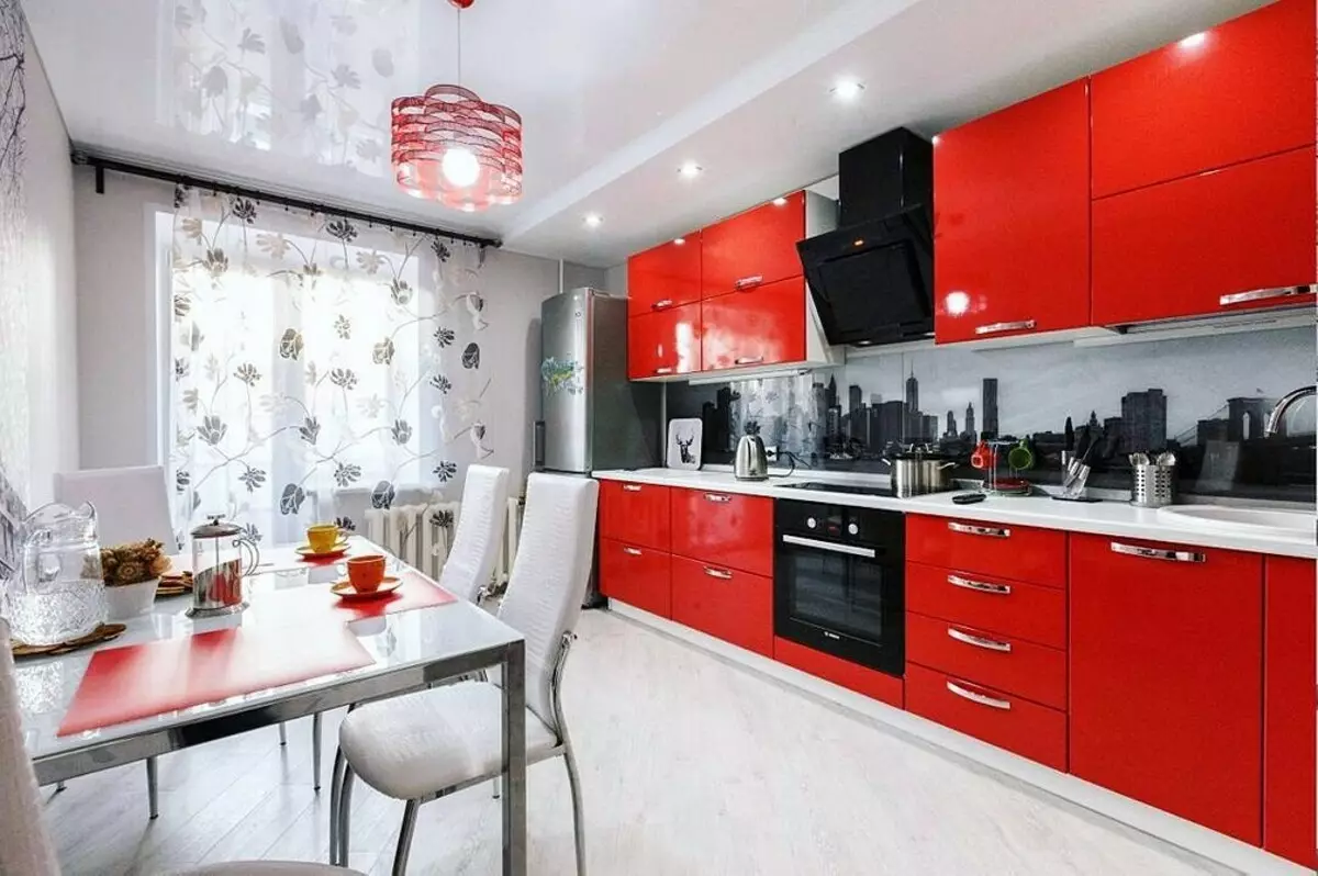 Deseño de cociña vermella: 73 exemplos e consellos de deseño de interiores 8392_73