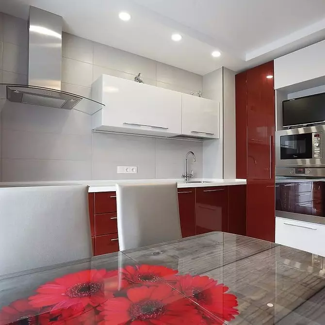 การออกแบบห้องครัวสีแดง: 73 ตัวอย่างและเคล็ดลับการออกแบบตกแต่งภายใน 8392_98