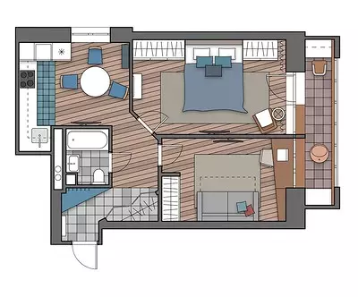 Cozy Scandian imbere muri moscow ebyiri za moscow 83_53