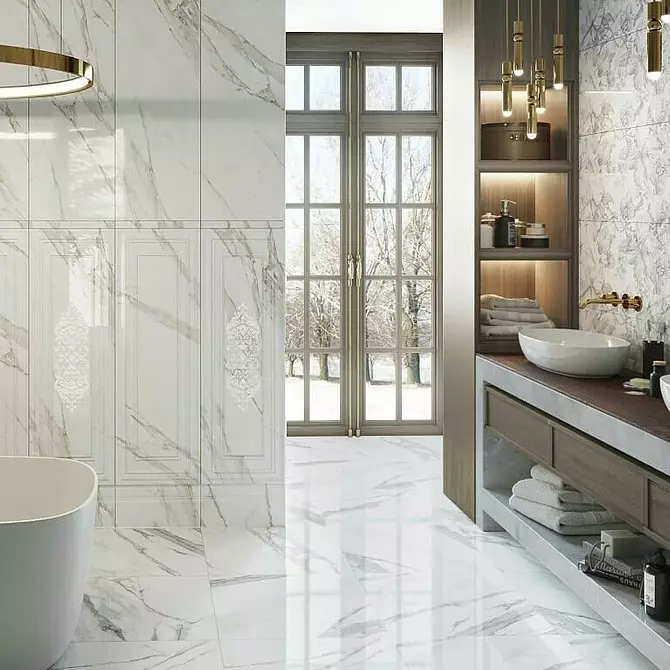 55 hermosos interiores de baño con azulejos blancos. 8406_21