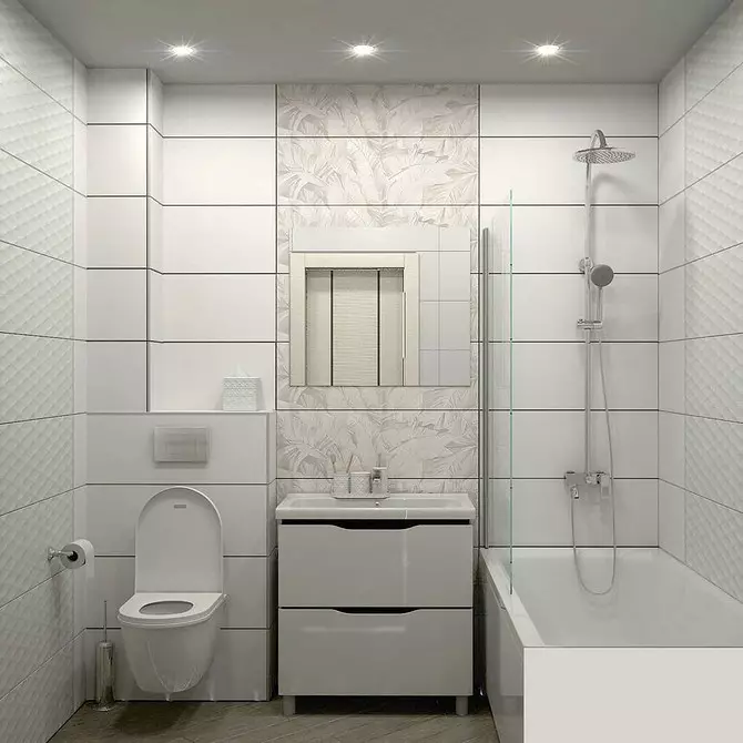 55 hermosos interiores de baño con azulejos blancos. 8406_28