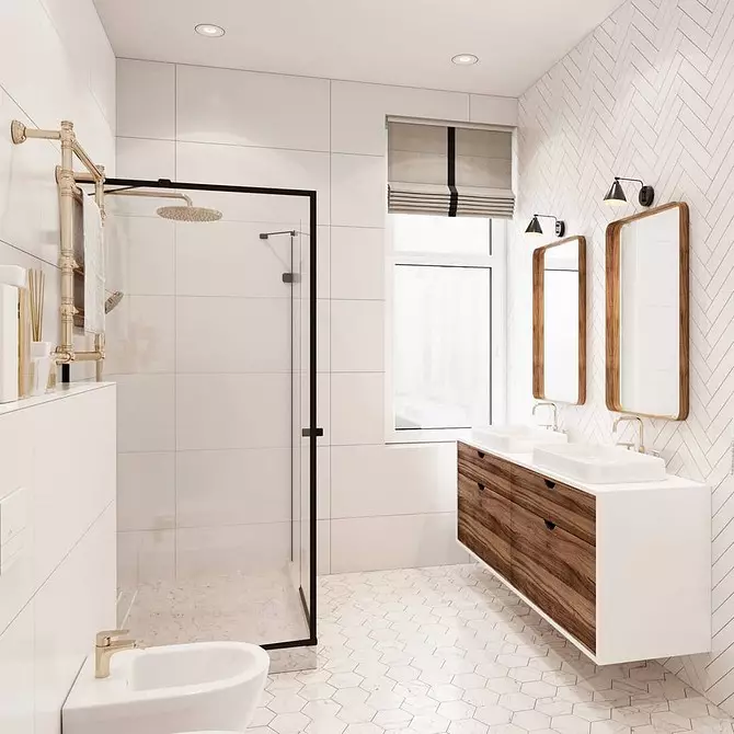 55 Schöne Badezimmer-Innenräume mit weißen Fliesen 8406_6