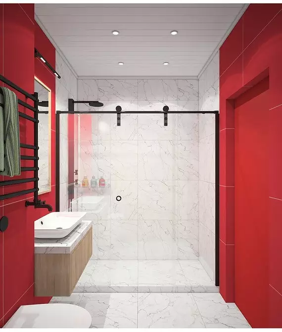 55 hermosos interiores de baño con azulejos blancos. 8406_81