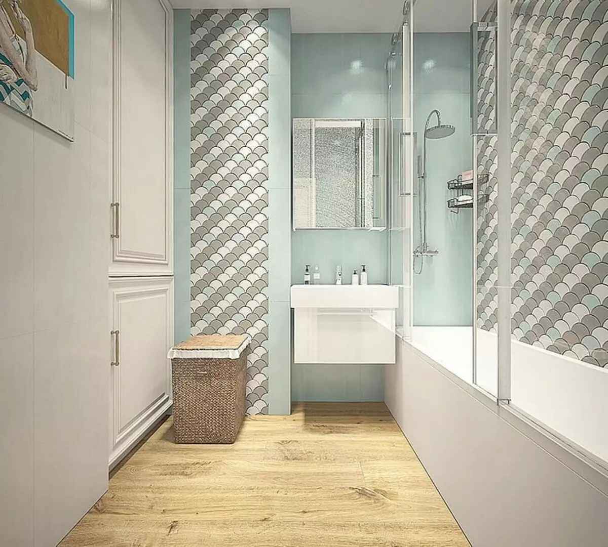 55 Schöne Badezimmer-Innenräume mit weißen Fliesen 8406_88