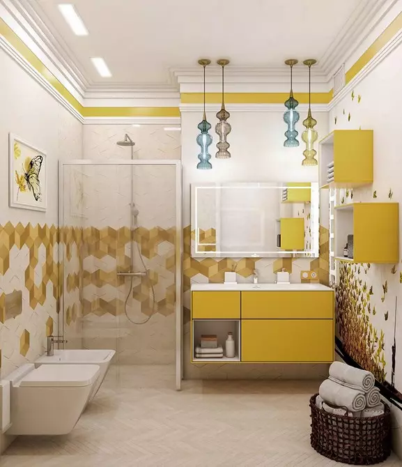 55 hermosos interiores de baño con azulejos blancos. 8406_95