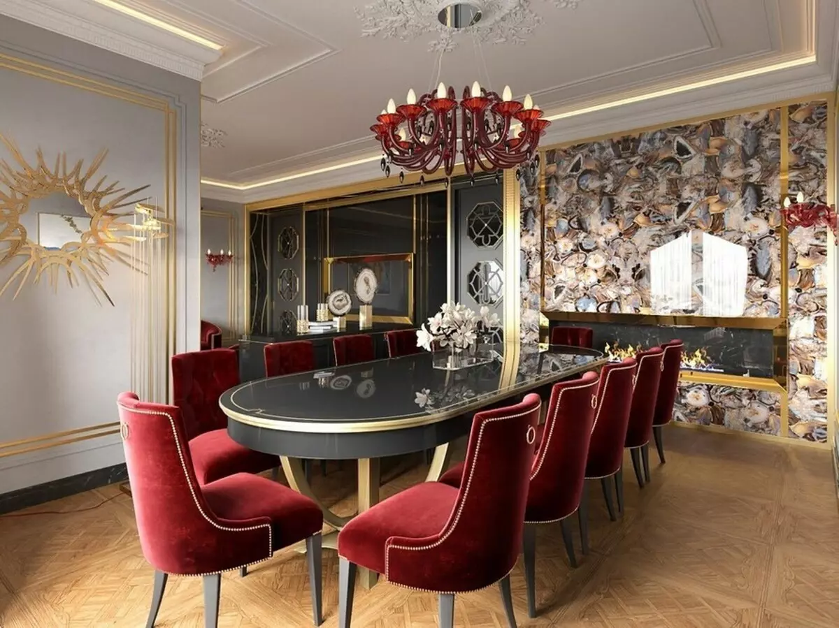 Naka-decore namin ang disenyo ng living room sa Art Nouveau Style: 76 Mga halimbawa ng luxury 8408_127