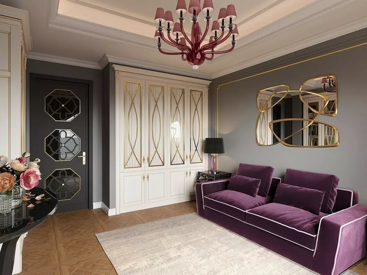 Mēs deconors dizains dzīvojamā istaba jūgendstila stilā: 76 luksusa piemēri 8408_131