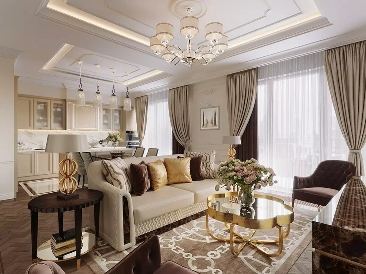 Mēs deconors dizains dzīvojamā istaba jūgendstila stilā: 76 luksusa piemēri 8408_135