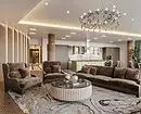 Mēs deconors dizains dzīvojamā istaba jūgendstila stilā: 76 luksusa piemēri 8408_144