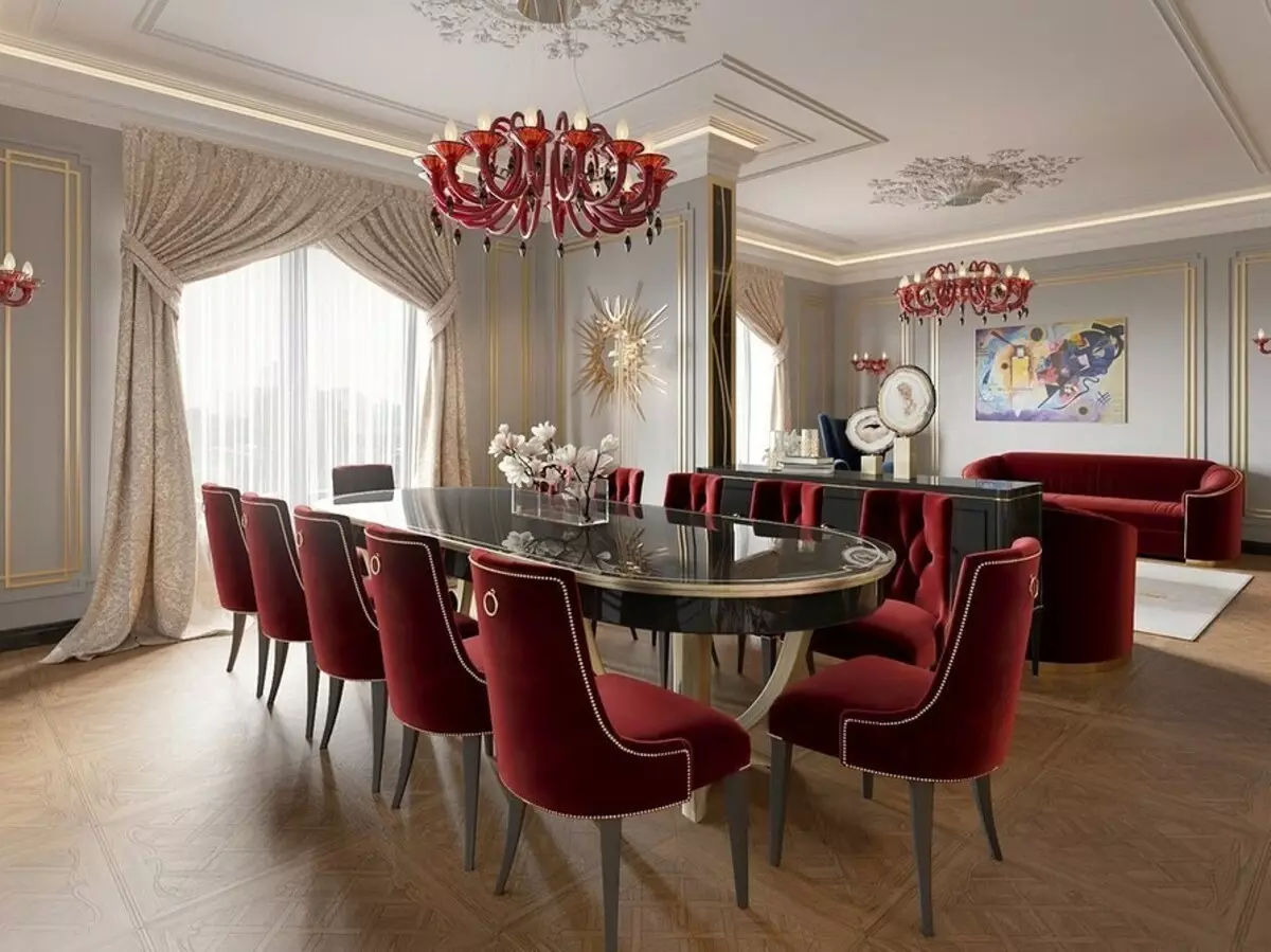Ние го декорираме дизајнот на дневната соба во стилот на уметност Nouveau: 76 луксузни примери 8408_149