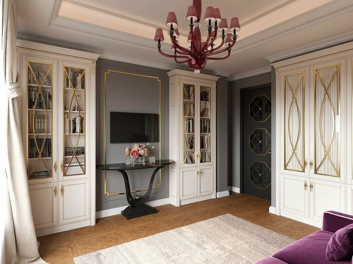 Kita ngurmati desain ruang tamu ing Art Nouveau Style: 76 conto mewah 8408_150