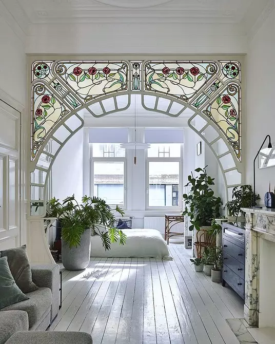 Kita ngurmati desain ruang tamu ing Art Nouveau Style: 76 conto mewah 8408_45