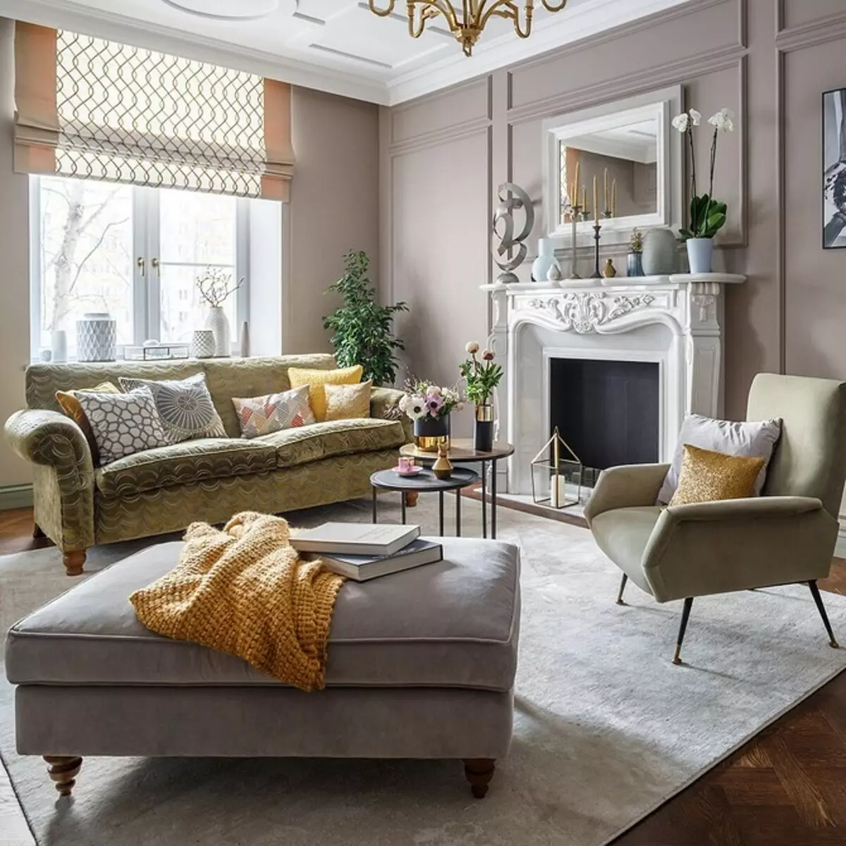 Decoramos o deseño da sala de estar no estilo Art Nouveau: 76 exemplos de luxo 8408_47
