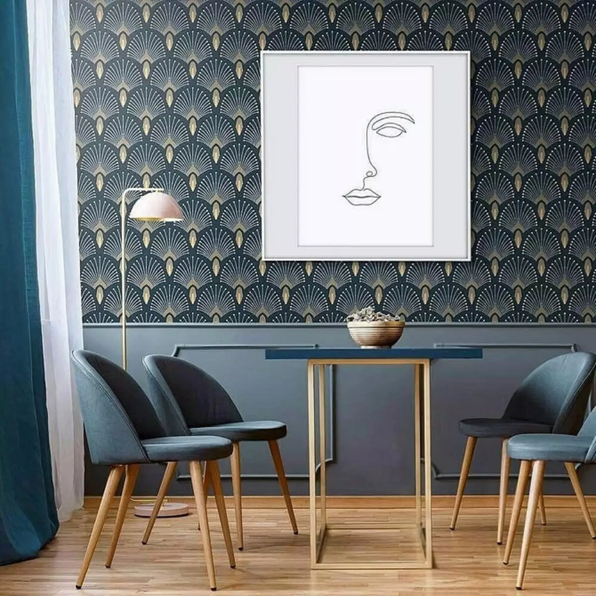 Mēs deconors dizains dzīvojamā istaba jūgendstila stilā: 76 luksusa piemēri 8408_71