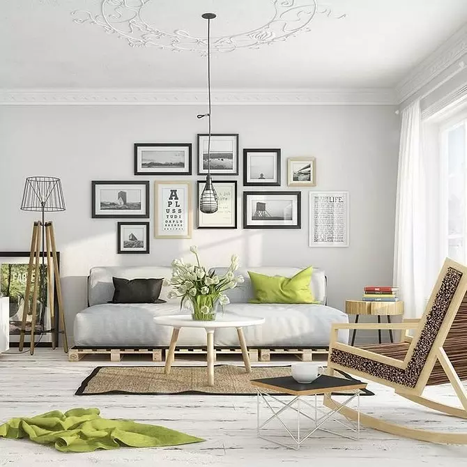 Deseño de sala de estar en estilo escandinavo: 6 principios principais 8410_110