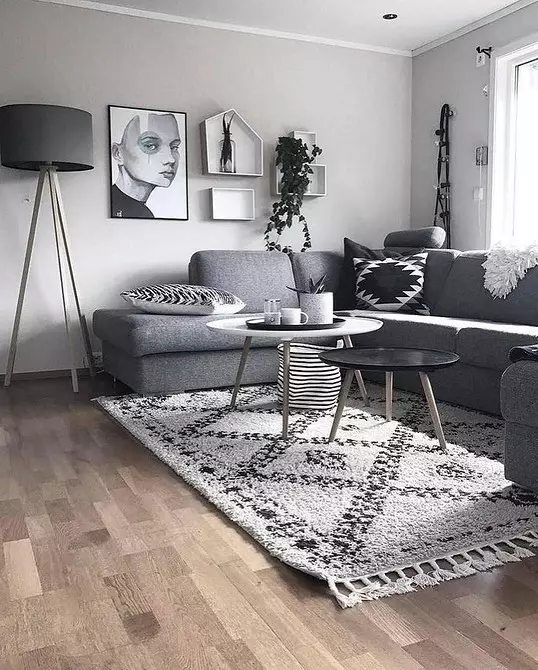 Living room design sa Scandinavian Style: 6 pangunahing prinsipyo 8410_124