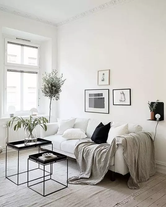 Dizajni i dhomës së jetesës në stilin skandinav: 6 parimet kryesore 8410_20