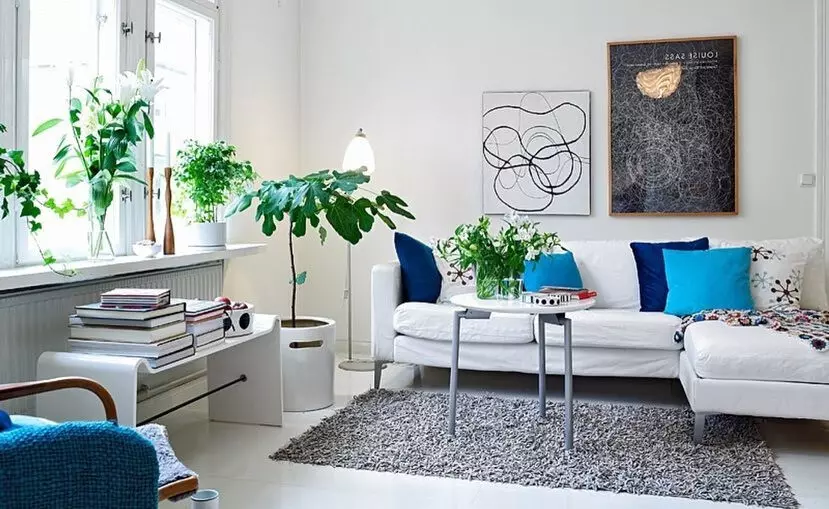 Stue design i skandinavisk stil: 6 hovedprinsipper 8410_22