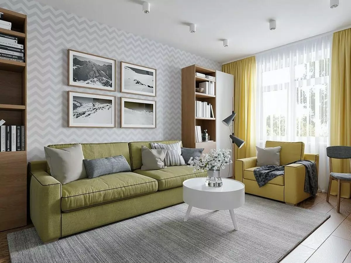 Deseño de sala de estar en estilo escandinavo: 6 principios principais 8410_34