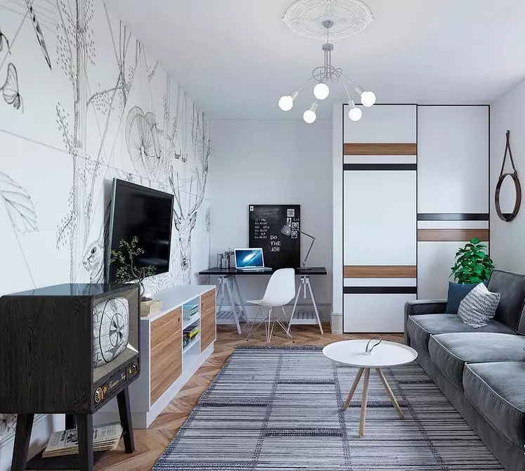 Deseño de sala de estar en estilo escandinavo: 6 principios principais 8410_54