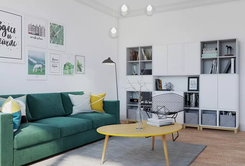 Deseño de sala de estar en estilo escandinavo: 6 principios principais 8410_75